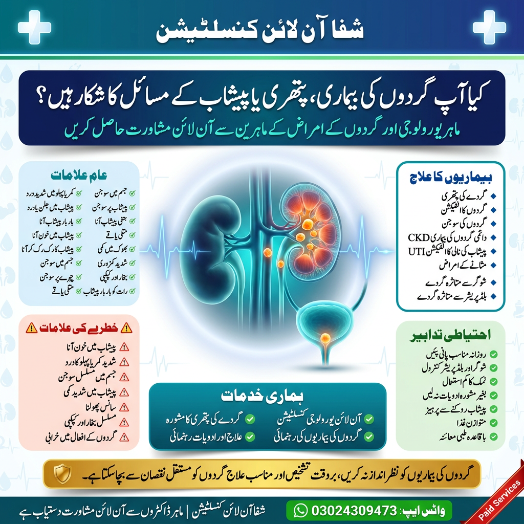گردوں کی بیماریاں، پتھری اور پیشاب کے مسائل