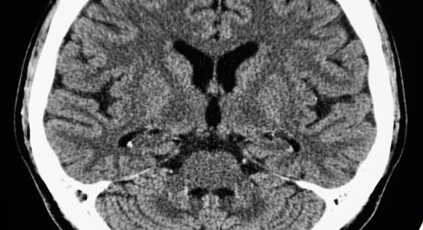Brain CT scan - axial view, non-contrast, no diagnosis