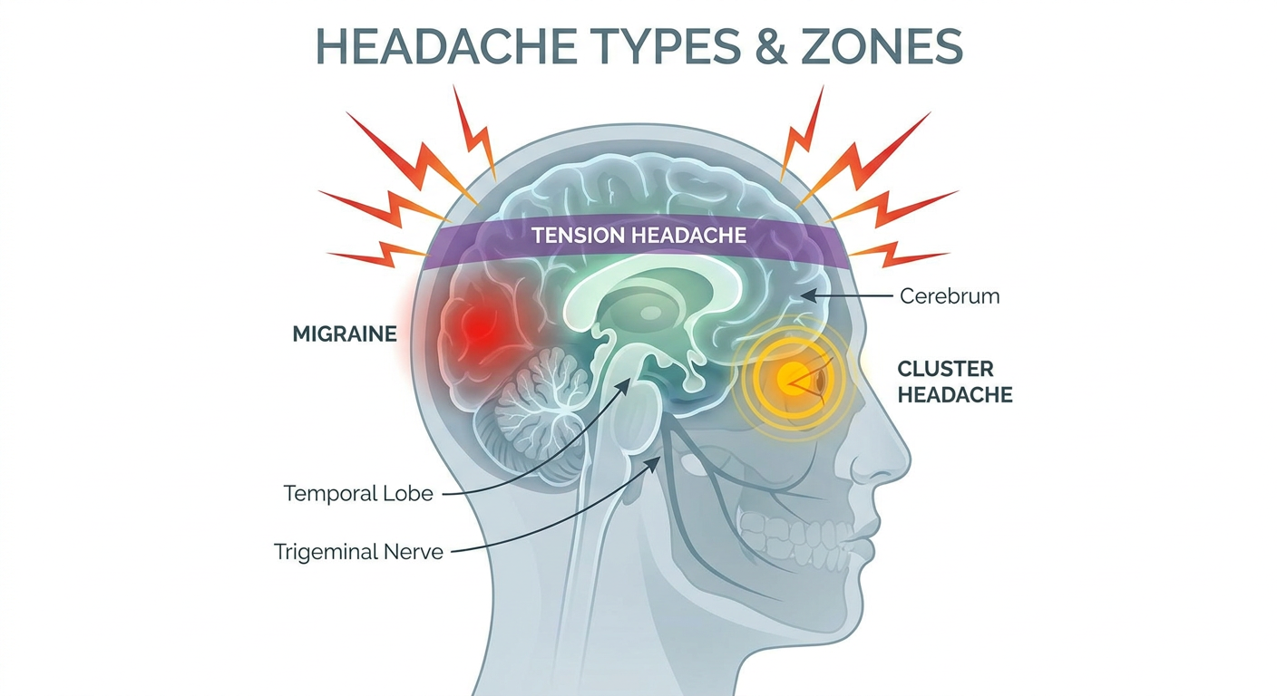 Headache medical illustration