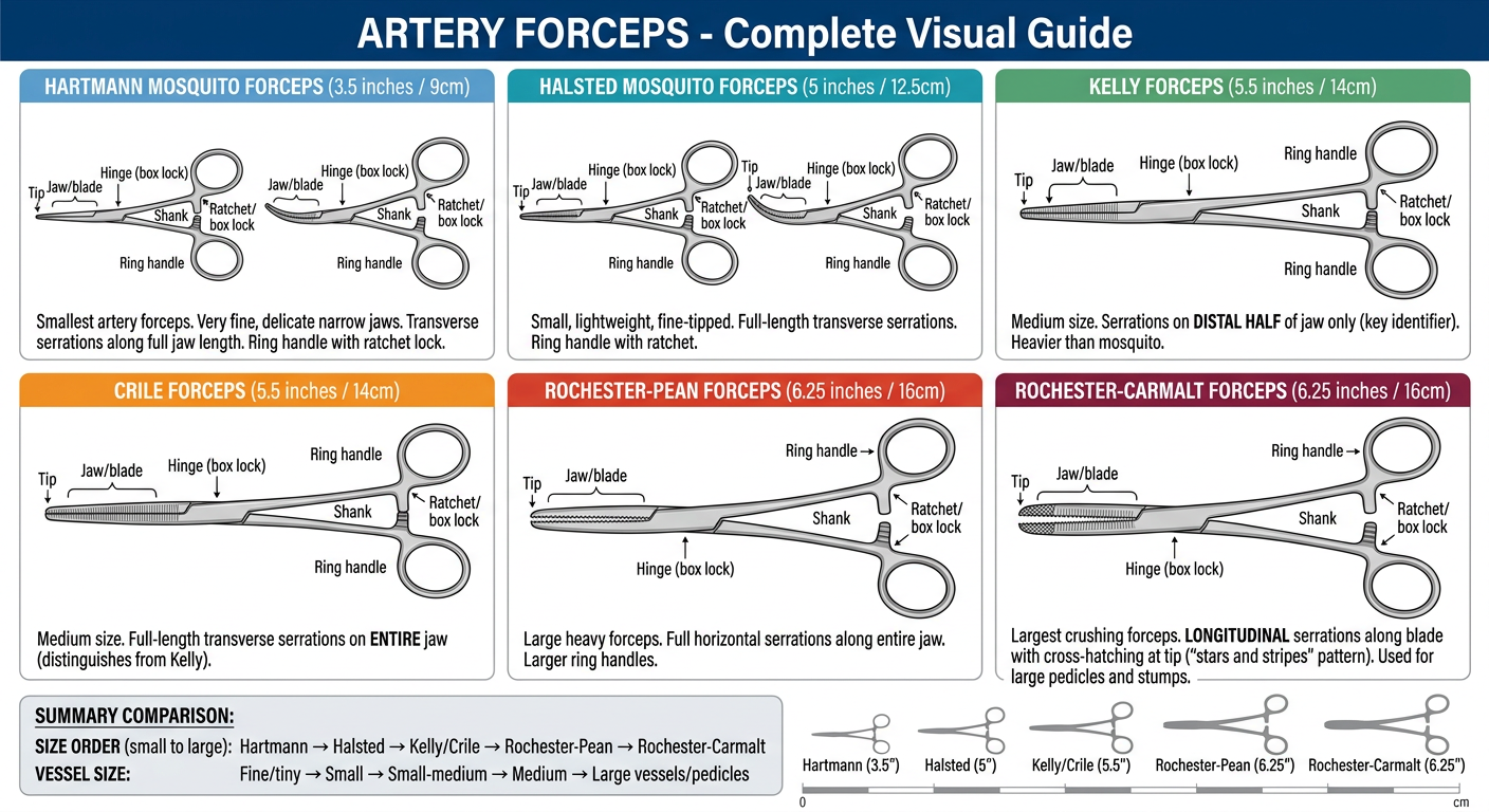 Artery Forceps Visual Guide