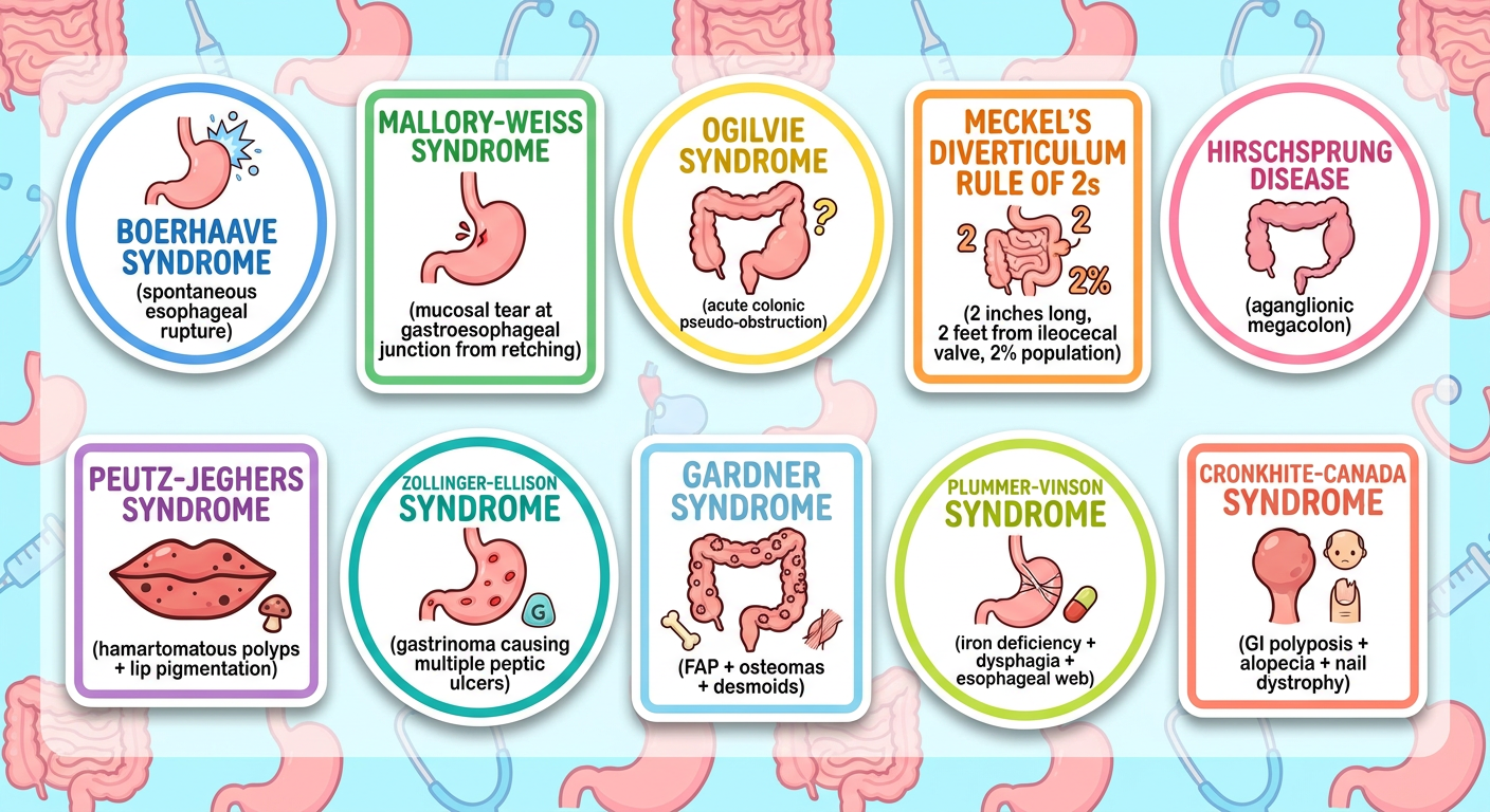 GIT Named Syndromes & Signs - Sticker Sheet