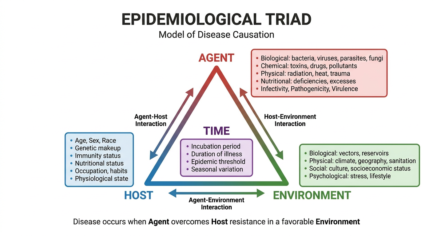 Epidemiological Triad Diagram