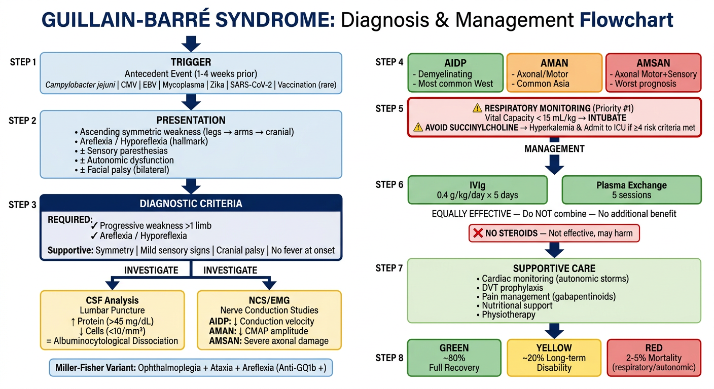 GBS Diagnosis and Management Flowchart