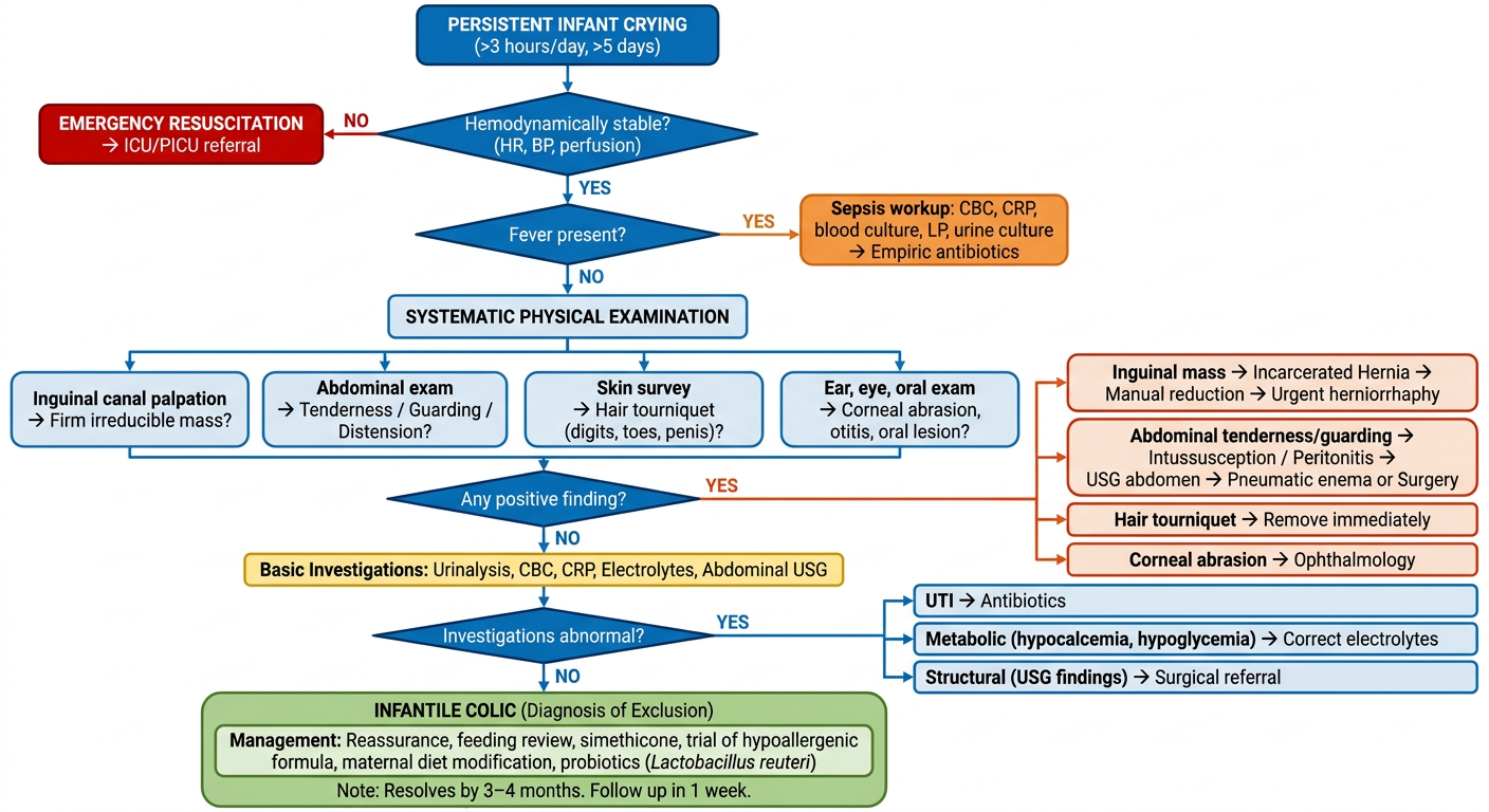 Diagnostic Flowchart: Persistent Infant Crying with Physical Findings