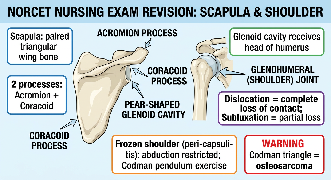 NORCET Scapula and Shoulder Revision Infographic