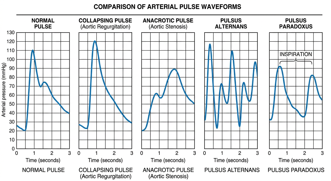 Comparison of arterial pulse waveforms