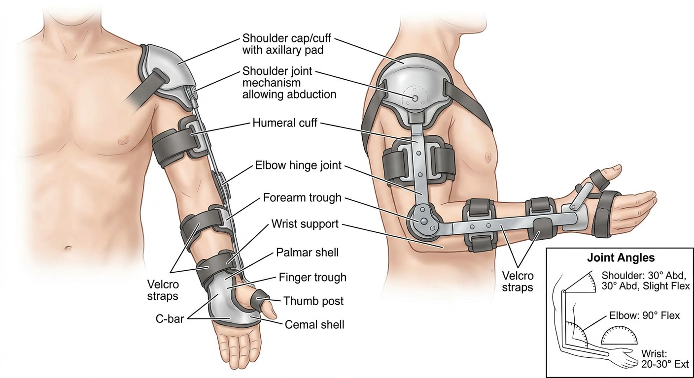 Shoulder-Elbow-Wrist-Hand Orthosis Diagram