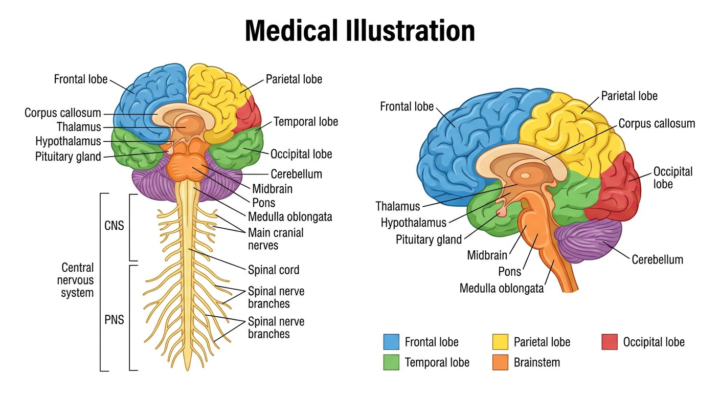 Brain and Nervous System Diagram