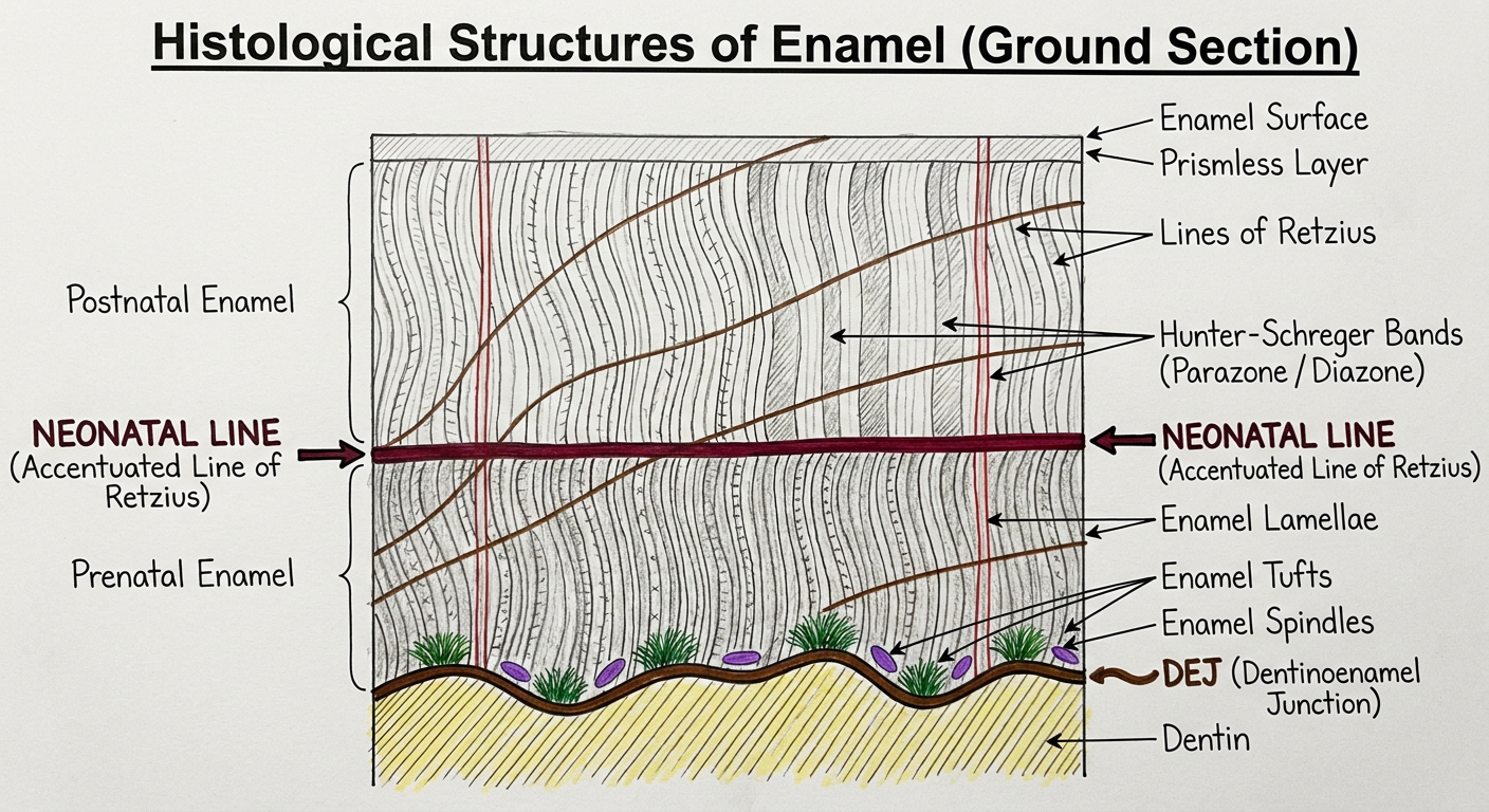 Enamel Histological Structures with Neonatal Line