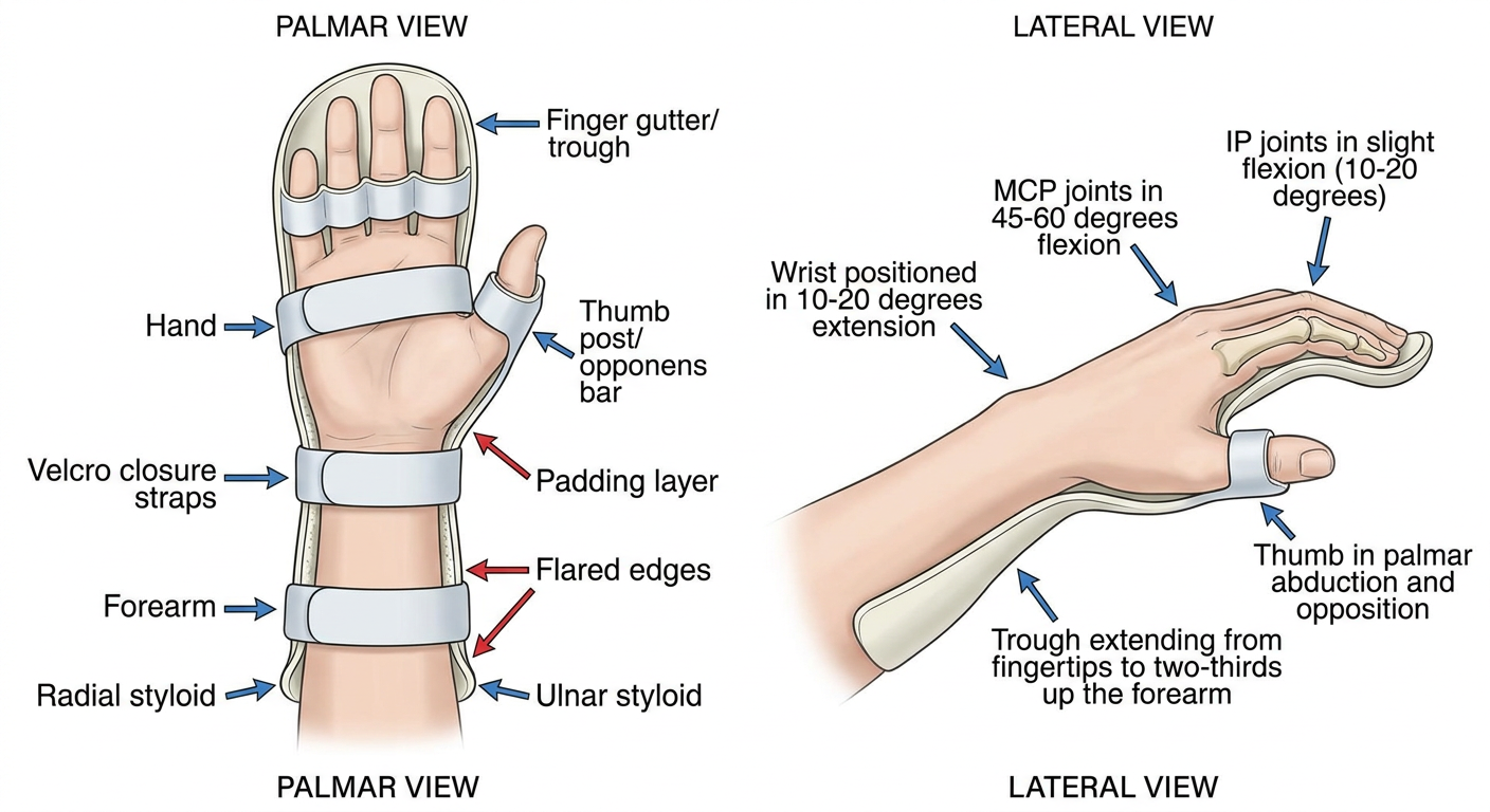 Resting hand splint diagram