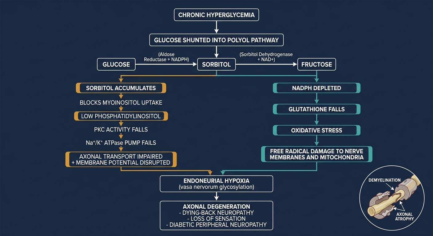 Polyol Pathway → Diabetic Peripheral Neuropathy
