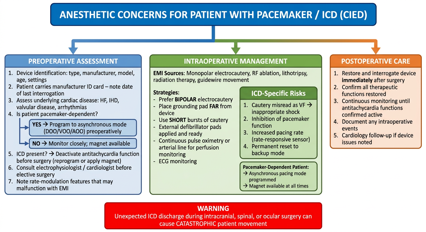 Anesthetic Concerns for Patient with Pacemaker/ICD Flowchart