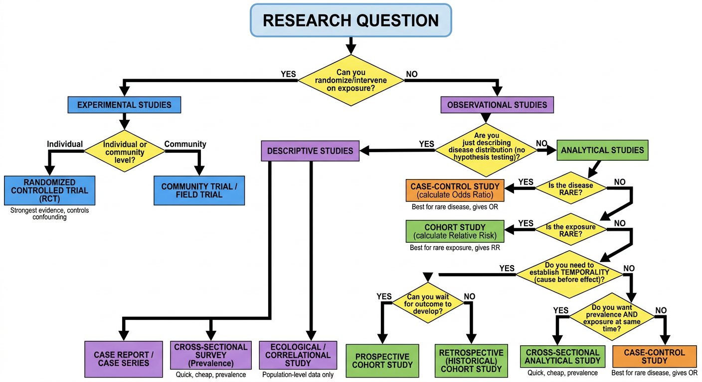 Epidemiological Study Design Decision Tree