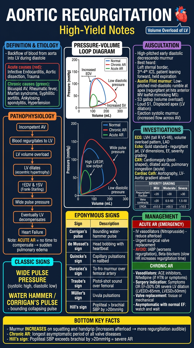 Aortic Regurgitation High-Yield Notes