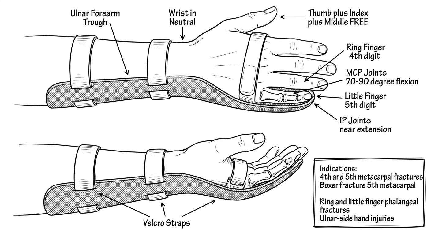 Ulnar Gutter Splint - Drawable Diagram