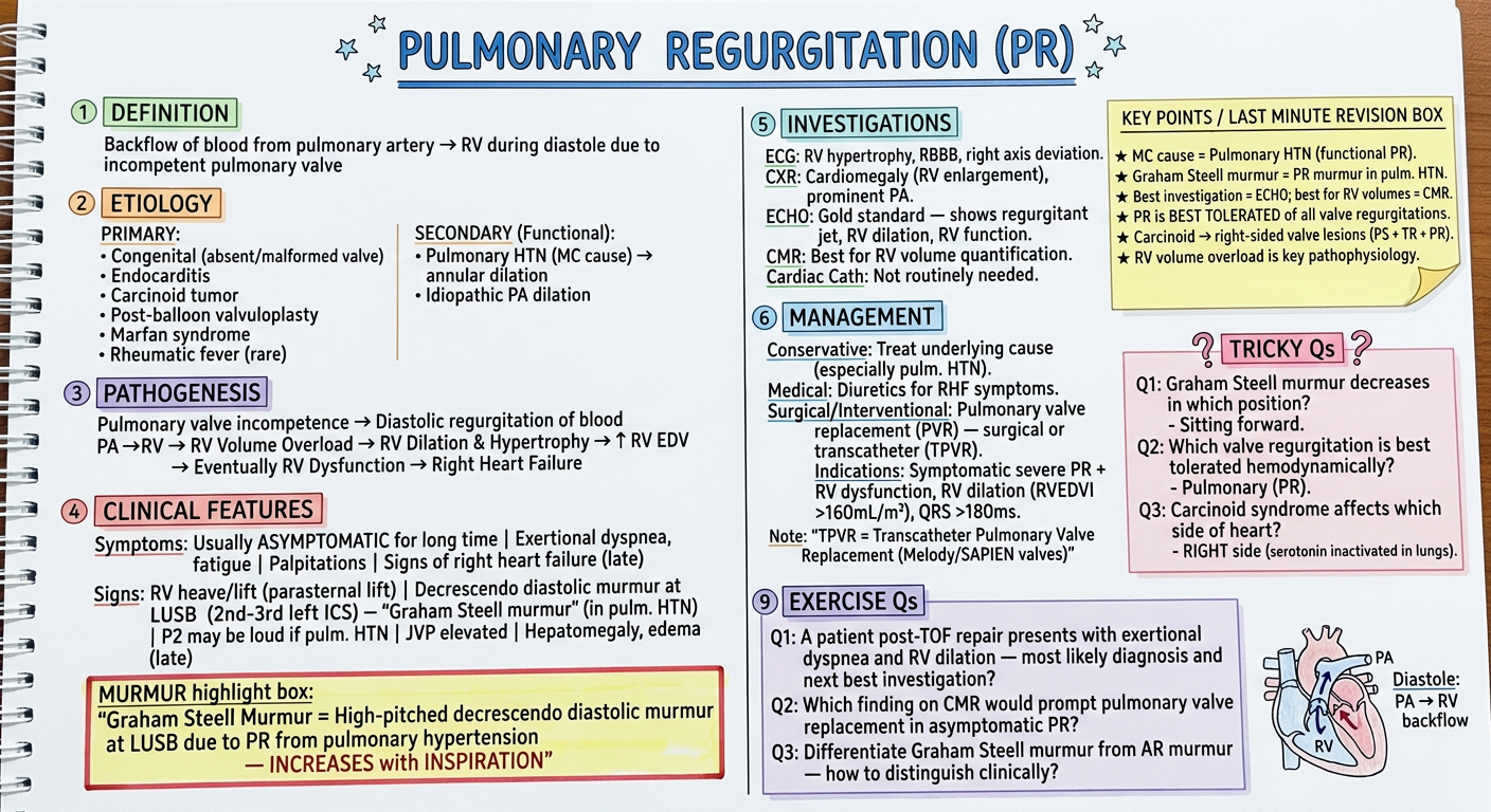 Pulmonary Regurgitation - NEET PG Revision Notes