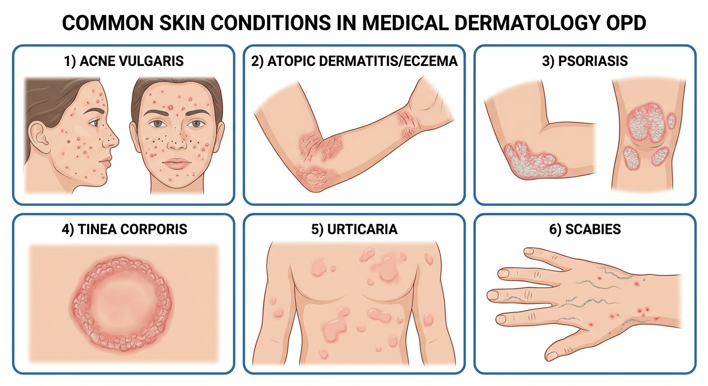 6 Common Dermatology OPD Conditions