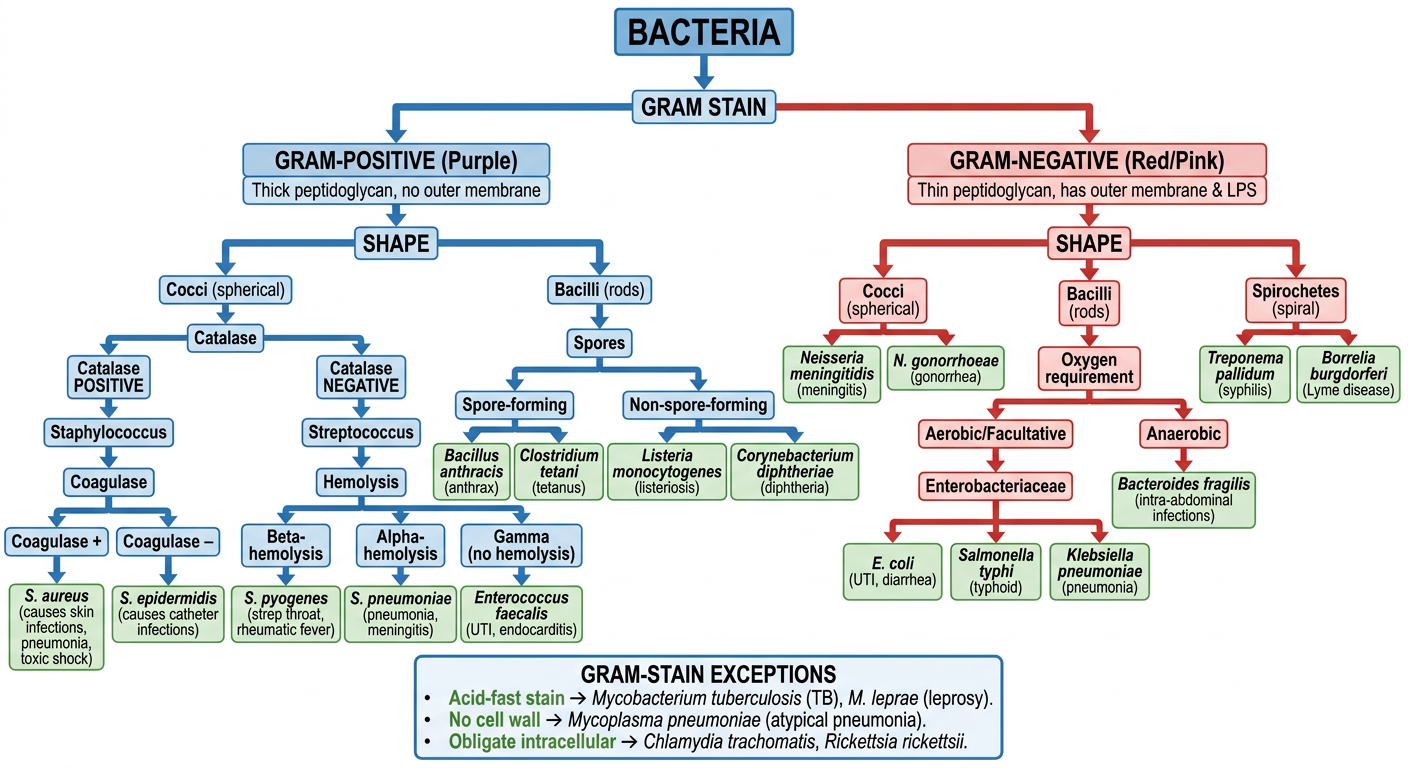 Bacterial Classification Flowchart