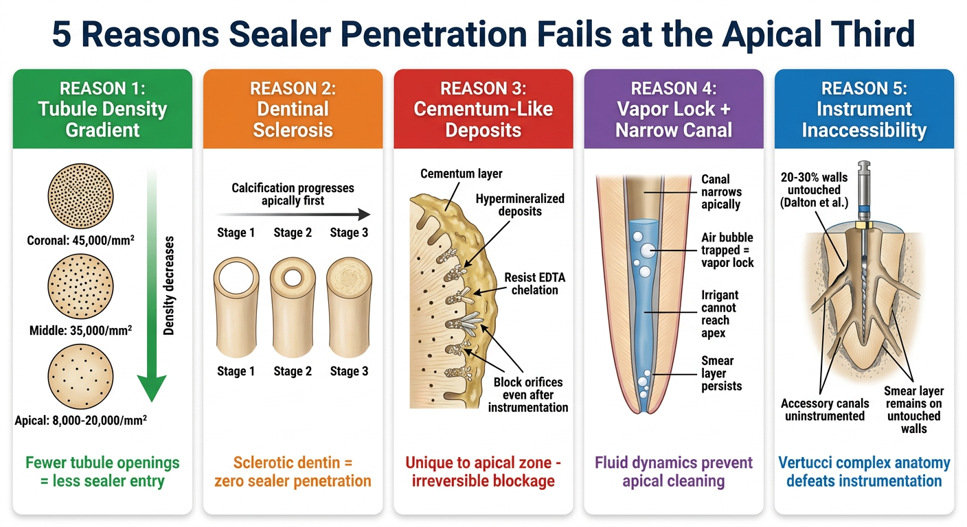 5 Reasons Apical Sealer Penetration Fails