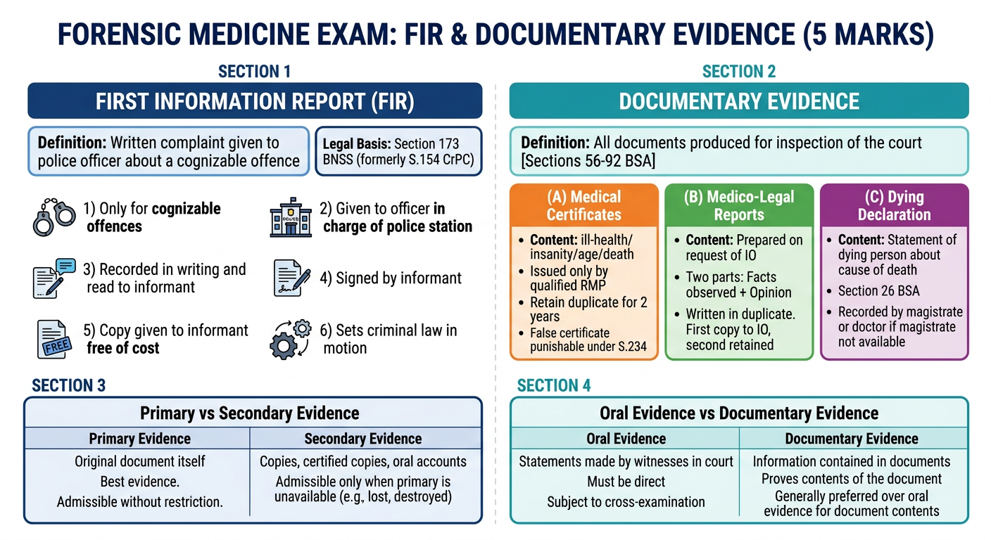 FIR and Documentary Evidence Infographic