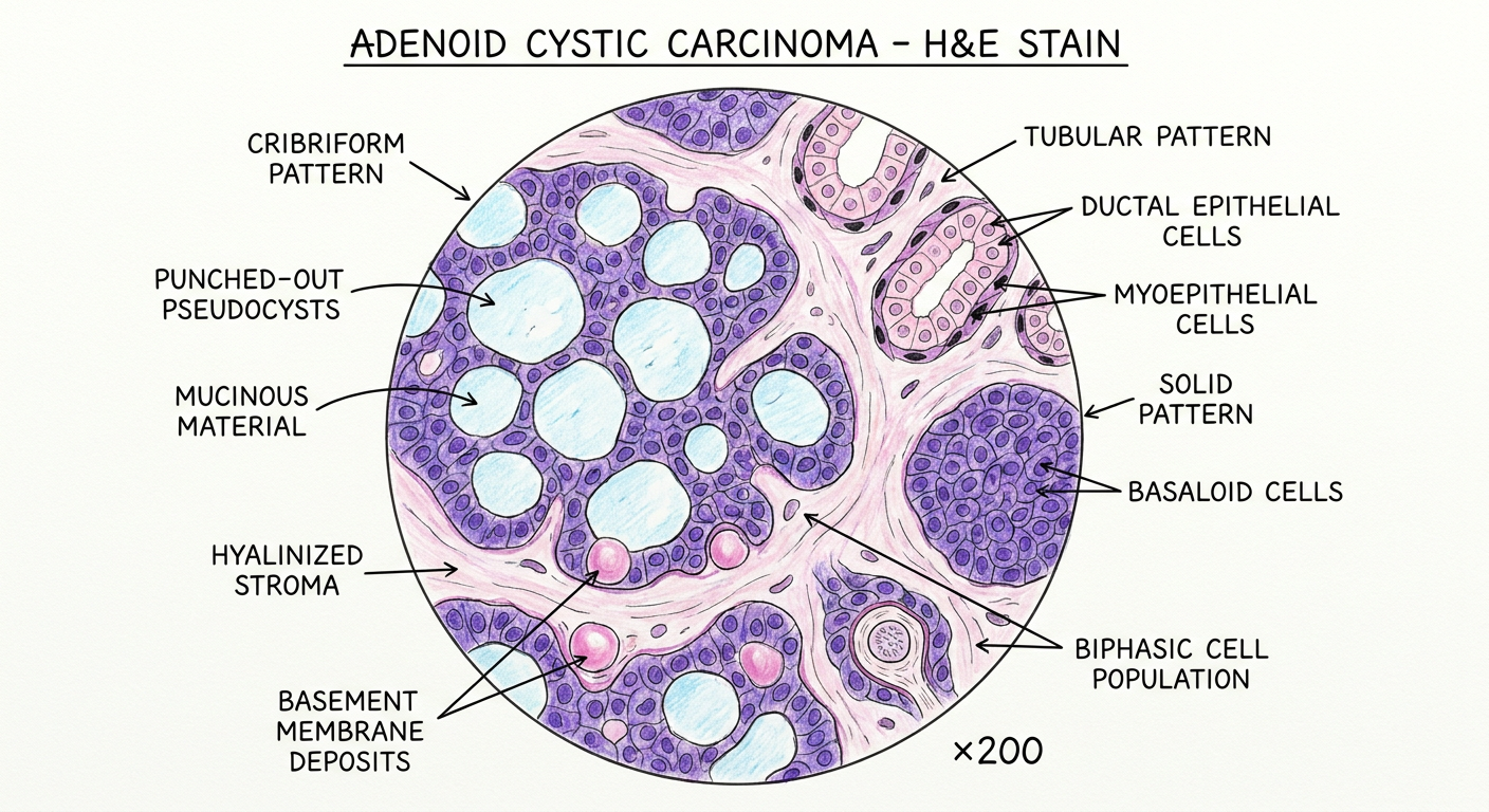 Adenoid Cystic Carcinoma - H&E Histopathology Diagram