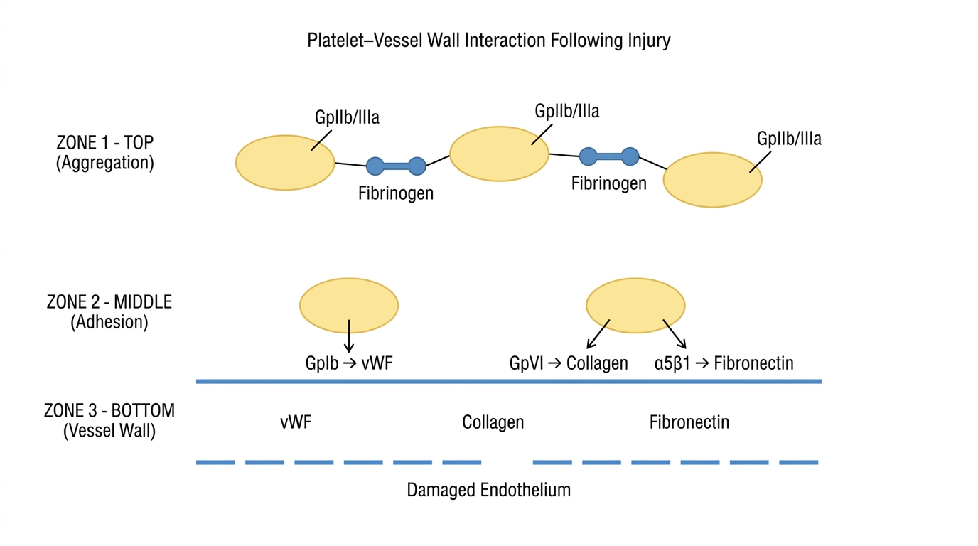 Platelet–Vessel Wall Interaction Following Injury