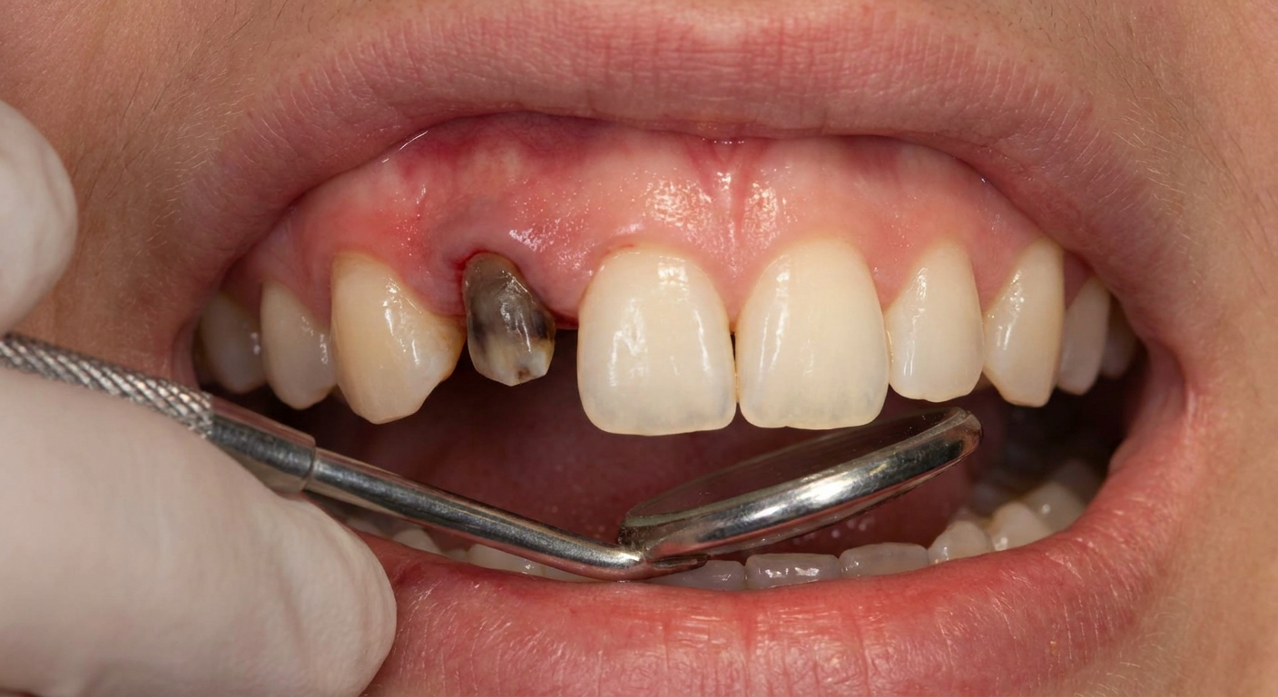 Pre-op: Upper Left Lateral Incisor - Root Remnant 2mm above CEJ