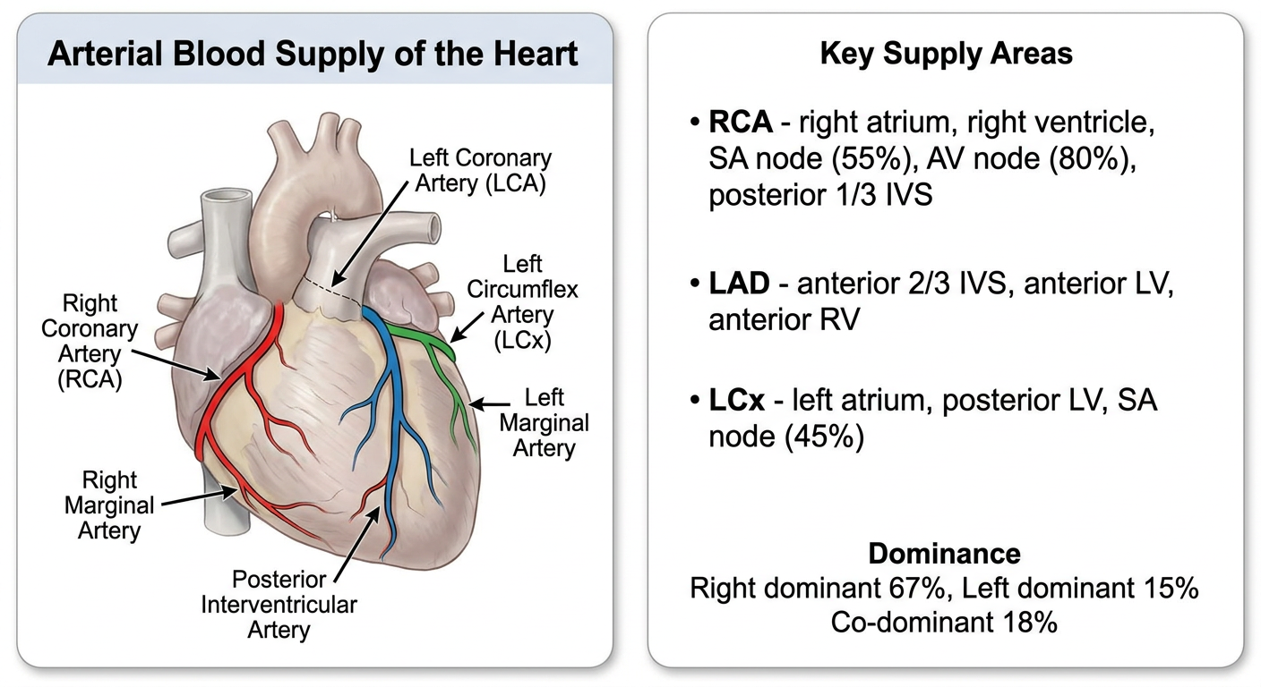 Arterial Blood Supply of the Heart - Flashcard