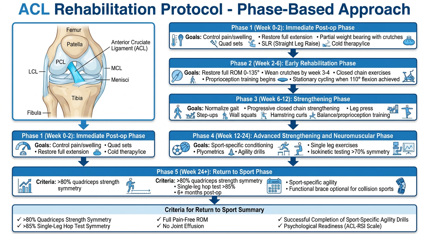 ACL Rehabilitation Protocol - Phase-Based Flowchart