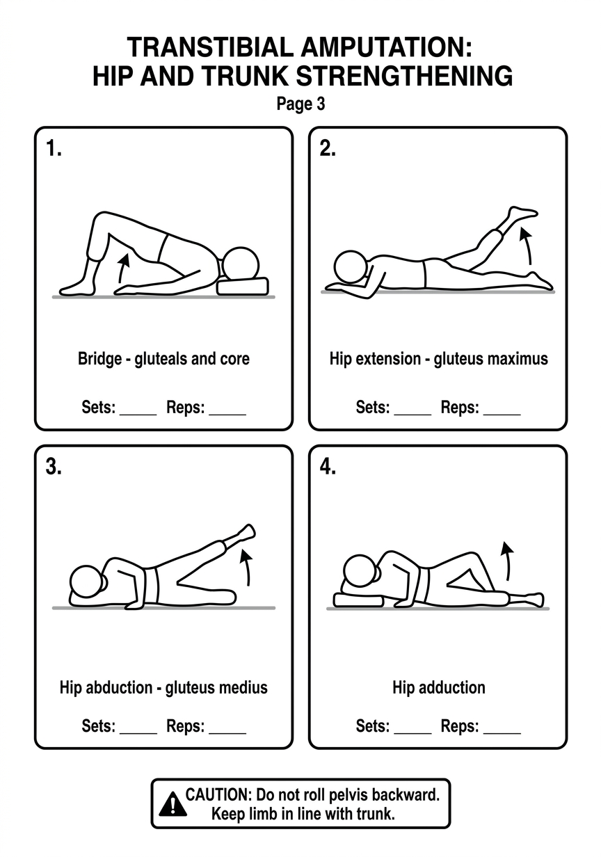 Page 3: Transtibial hip and trunk strengthening