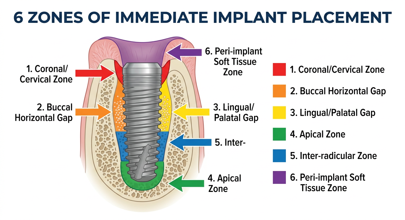 6 Zones of Immediate Implant Placement
